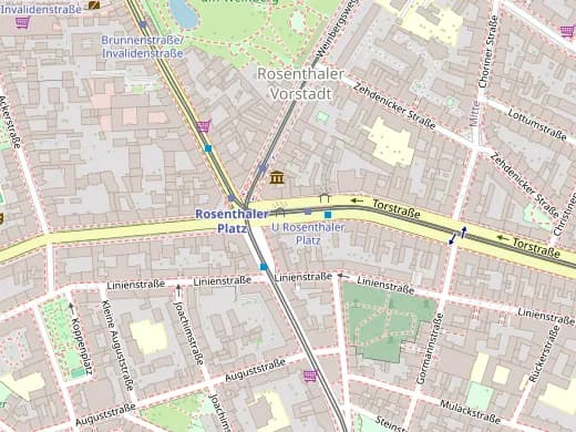Karte mit unserem Standort: Torstraße 105-107, 10119 Berlin